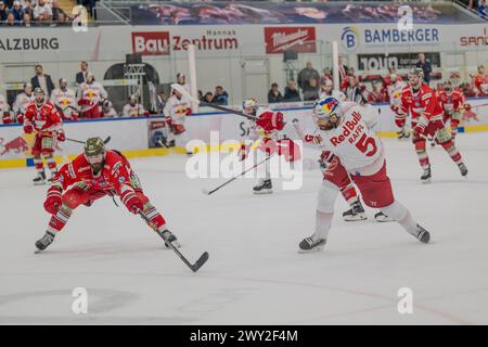 EV Red Bull Salzburg vs HCB Südtirol Alperia am 02.04.2024 in Salzburg Österreich Stockfoto