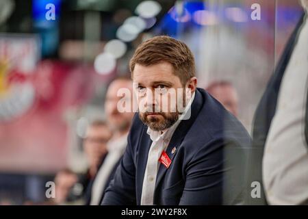 EV Red Bull Salzburg vs HCB Südtirol Alperia am 02.04.2024 in Salzburg Österreich Stockfoto