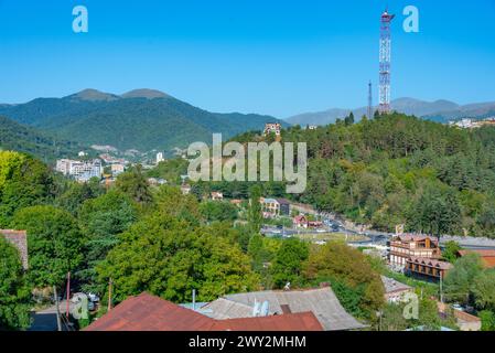 Panoramablick auf die armenische Stadt Dilijan Stockfoto