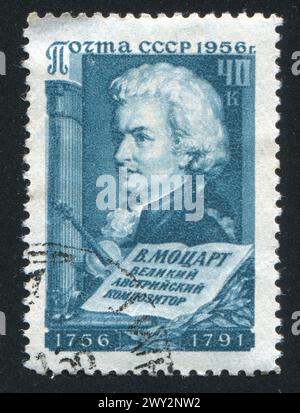 RUSSLAND - CA. 1956: Briefmarke gedruckt von Russland, zeigt Mozart, ca. 1956 Stockfoto