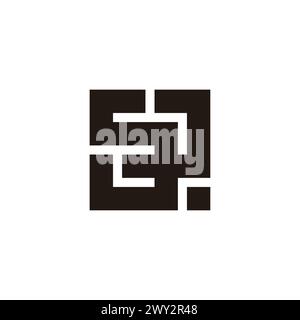Buchstabenschalter quadratische Streifen geometrischer Logo-Vektor Stock Vektor