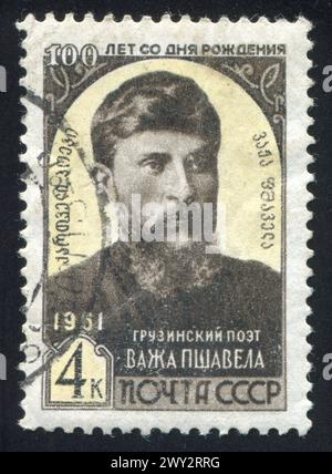 RUSSLAND - UM 1961: Briefmarke gedruckt von Russland, zeigt Vazha Pshavela, um 1961 Stockfoto