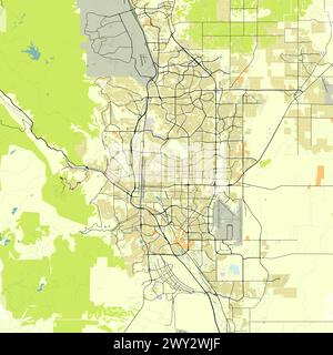 Stadtplan von Colorado Springs, Colorado, USA Stock Vektor