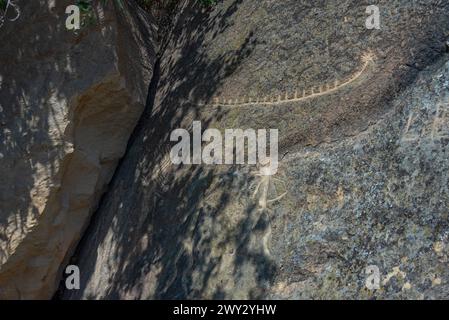 Qobustan-Petroglyphenreserve in Aserbaidschan Stockfoto