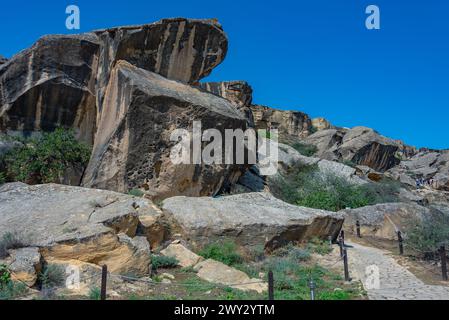 Qobustan-Petroglyphenreserve in Aserbaidschan Stockfoto