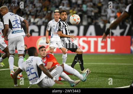 Rio De Janeiro, Brasilien. April 2024. Rio de Janeiro, Brasilien, 3. April 2024: Carlos Eduardo aus Botafogo während des Copa Libertadores-Fußballspiels zwischen Botafogo (BRA) und Junior (COL) im Estádio Nilton Santos in Rio de Janeiro, Brasilien. Junior gewann 1-3 (Andre Ricardo/Sports Press Photo/SPP) Credit: SPP Sport Press Photo. /Alamy Live News Stockfoto