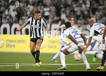 Rio De Janeiro, Brasilien. April 2024. Rio de Janeiro, Brasilien, 3. April 2024: Tiquinho Soares aus Botafogo während des Copa Libertadores Fußballspiels zwischen Botafogo (BRA) und Junior (COL) im Estádio Nilton Santos in Rio de Janeiro, Brasilien. Junior gewann 1-3 (Andre Ricardo/Sports Press Photo/SPP) Credit: SPP Sport Press Photo. /Alamy Live News Stockfoto