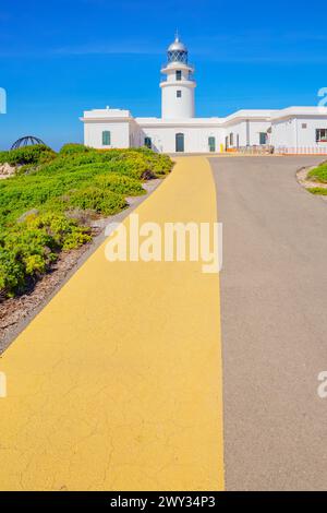 Leuchtturm, Cap de Cavalleria, Menorca, Balearen, Spanien Stockfoto