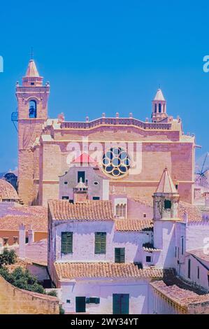 Blick auf den historischen Stadtteil, Ciutadella, Menorca, Balearen, Spanien Stockfoto