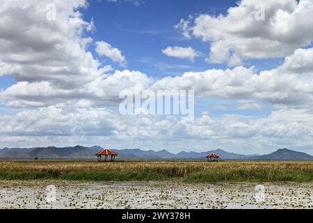 Wunderschöne Landschaft Naturpfad und kleine Pavillons im Khao Sam ROI Yot National Park. Provinz Prachuap Khiri Khan, Thailand Stockfoto