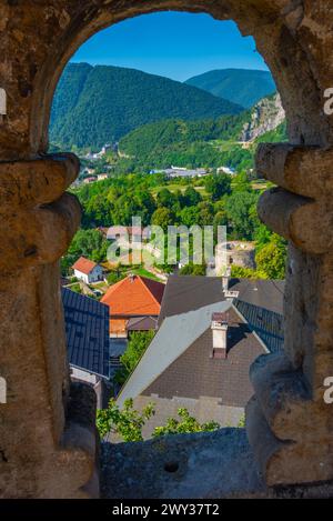 Steinfenster der Festung Jajce in Bosnien und Herzegowina Stockfoto