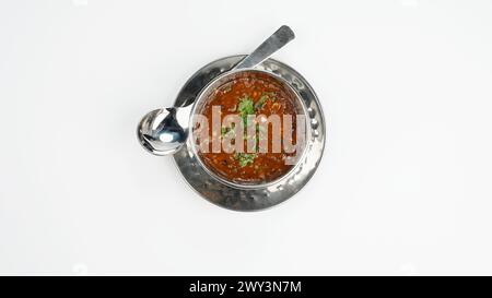 Manchow-Suppe, Vorspeise, Foto Mit Weißem Hintergrund, Pune, Maharashtra, Indien Stockfoto