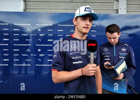 Suzuka, Japan. April 2024. Logan Sargeant (USA) Williams Racing. Formel-1-Weltmeisterschaft, Rd 4, großer Preis von Japan, Donnerstag, 4. April 2024. Suzuka, Japan. Quelle: James Moy/Alamy Live News Stockfoto