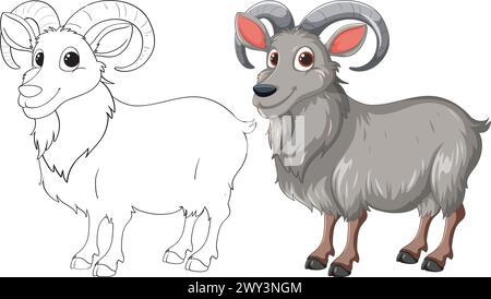 Vektordarstellung eines Zylinders, umrissen und farbig Stock Vektor