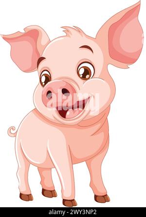 Eine fröhliche Figur, die fröhlich lächelt Stock Vektor