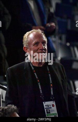 Paris, Frankreich. April 2024. Francois-Henri Pinault nimmt am 3. April 2024 im Parc des Princes-Stadion in Paris am französischen Fußballpokal zwischen Paris Saint-Germain und Stade Rennais Teil. Foto: Firas Abdullah/ABACAPRESS.COM Credit: Abaca Press/Alamy Live News Stockfoto