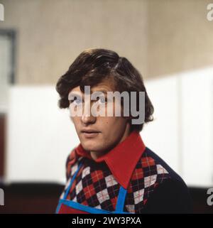 Franz Klammer, österreichischer Skirennläufer, in Wien, Österreich um 1975. Stockfoto