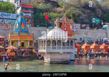 Har Ki Pauri, Haridwar, Uttarakhand, Indien Stockfoto