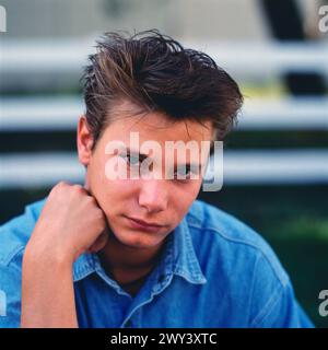 Fabian Harloff, deutscher Schauspieler, Hörspiel- und Synchronsprecher und Musiker, Portrait, 1991. Stockfoto