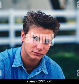 Fabian Harloff, deutscher Schauspieler, Hörspiel- und Synchronsprecher und Musiker, Portrait, 1991. Stockfoto