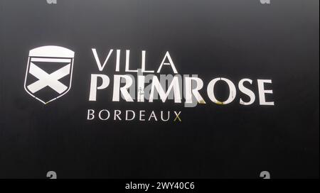 Bordeaux , Frankreich - 04 02 2024 : Villa Primrose Tennis- und Hockeyclub in Bordeaux Logo und Textzeichen Stockfoto