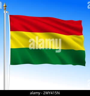 Bolivien, offizielle Nationalflagge, südamerikanisches Land, Vektorillustration Stock Vektor