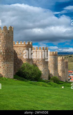 Mittelalterliche Mauern, Avila, Kastilien und Leon, Spanien Stockfoto