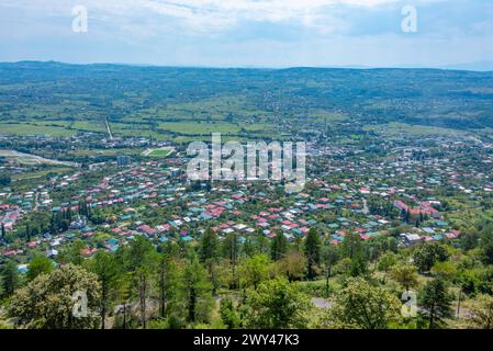 Panorama view of village Sachkhere in Georgia Stockfoto