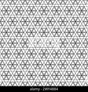 Ein nahtloses Muster basierend auf Elementen des traditionellen japanischen Handwerks Kumiko zaiku. Stock Vektor