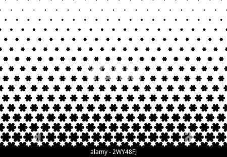 Geometrisches Muster schwarzer Figuren auf weißem Hintergrund.nahtlos in eine Richtung.16 Figuren in der Höhe.Option mit KURZEM Ausblenden. Skalierungsmethode. Stock Vektor