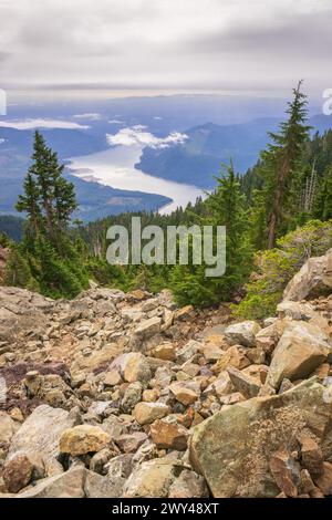 Lake Cushman vom Mount Ellinor im Olympic National Forest im US-Bundesstaat Washington Stockfoto