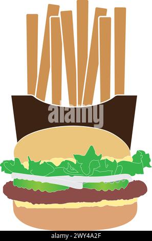 Logo-Design mit Burger-Vektorsymbol. Stock Vektor