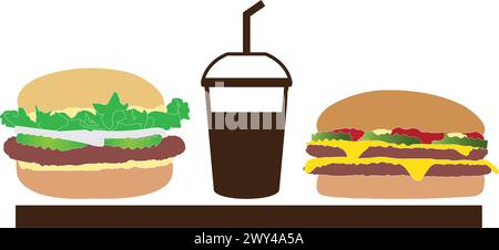 Logo-Design mit Burger-Vektorsymbol. Stock Vektor
