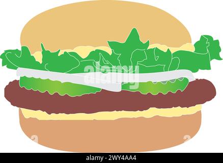 Logo-Design mit Burger-Vektorsymbol. Stock Vektor