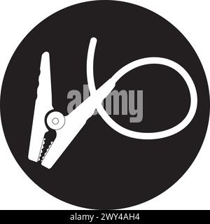 Auto Batterie Stromversorgung Überbrückungskabel Symbol Vektor Illustration einfaches Design Stock Vektor