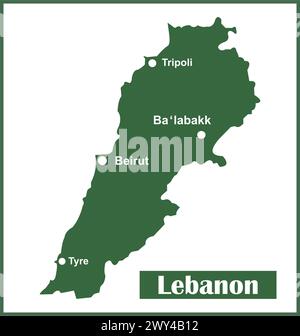 Libanon Karte Symbol Vektor Illustration Symbol Design Stock Vektor