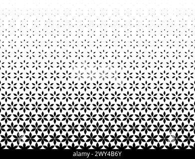 Geometrisches Muster schwarzer Zahlen auf weißem Hintergrund.nahtlos in eine Richtung.Option mit durchschnittlichem Ausblenden.Ray-Methode.zwei abgerundete Ecken Stock Vektor