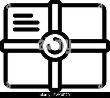 Konturvektor für das Versiegelungssymbol für Paketpakete. Postzustellung. Sicherer Transport von Bestellungen Stock Vektor