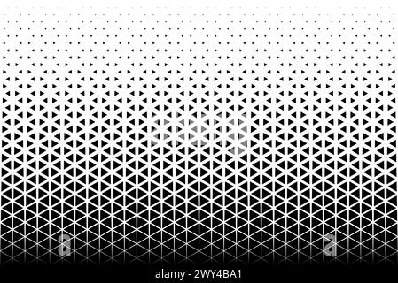 Geometrisches Muster schwarzer Dreiecke auf weißem Hintergrund.nahtlos in eine Richtung.Option mit durchschnittlichem Ausblenden.38 Höhenwerte. Stock Vektor