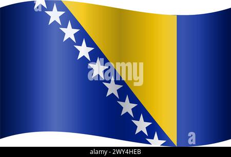 Bosnien-Herzegowina-Flagge Stock Vektor