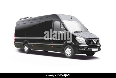 Mercedes-Benz Sprinter kleiner Bus isoliert auf weißem Hintergrund Stockfoto