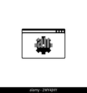 Symbol für den flachen Vektor des Browsers einrichten. Einfaches, ausgefülltes Symbol auf weißem Hintergrund Stock Vektor