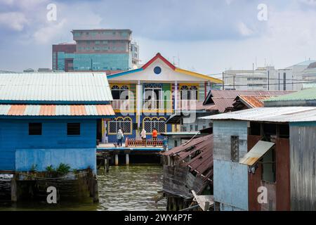 Ein malerischer Blick auf die Siedlung Water Village (Kampong Ayer), Brunei. Stockfoto