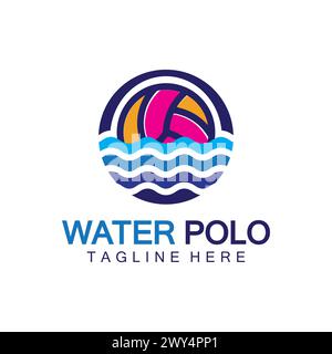 Vektordesign mit Wasserpolo-Logo. Sport-Wasserpolo mit Logo Stock Vektor