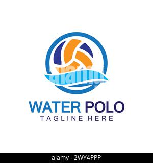 Vektordesign mit Wasserpolo-Logo. Sport-Wasserpolo mit Logo Stock Vektor