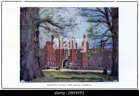 Aquarell von Horace Mann Livens (1862-1936) von Hampton Court, London, um 1926 Stockfoto