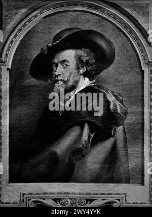 Porträt des Malers Peter Paul Rubens 1630 Paulus Pontius (Mai 1603 – 16. Januar 1658) war ein flämischer Kupferstecher und Maler. Er arbeitete mit den Künstlern Peter Paul Rubens und Anthony van Dyck Royal Museum of Fine Arts in Antwerpen, Belgien, Belgien. Stockfoto