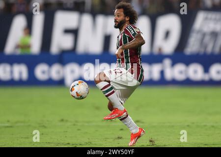 Lima, Peru. April 2024. Marcelo Vieira von Fluminense spielte am 3. April 2024 im Alejandro Villanueva Melcochita Stadion in Lima, Peru, während des CONMEBOL Libertadores Cup, Gruppe A, Datum 1, zwischen Alianza Lima und Fluminense FC. (Foto: Miguel Marrufo/PRESSINPHOTO) Credit: PRESSINPHOTO SPORTS AGENCY/Alamy Live News Stockfoto