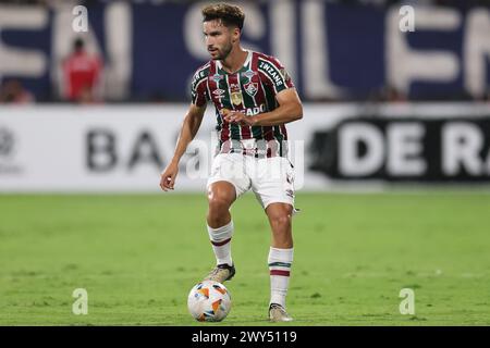 Lima, Peru. April 2024. Matheus Martinelli von Fluminense spielte am 3. April 2024 im Alejandro Villanueva Melcochita Stadion in Lima, Peru, während des CONMEBOL Libertadores Cup, Gruppe A, Datum 1, zwischen Alianza Lima und Fluminense FC. (Foto: Miguel Marrufo/PRESSINPHOTO) Credit: PRESSINPHOTO SPORTS AGENCY/Alamy Live News Stockfoto