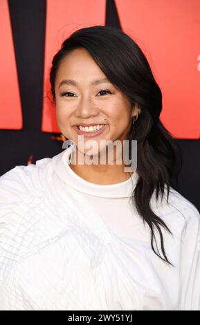 Hollywood, Kalifornien, USA. April 2024. Stephanie Hsu besucht die Premiere von Universal Pictures 'Monkey man' im TCL Chinese Theatre am 3. April 2024 in Hollywood, Kalifornien. Quelle: Jeffrey Mayer/Jtm Photos/Media Punch/Alamy Live News Stockfoto